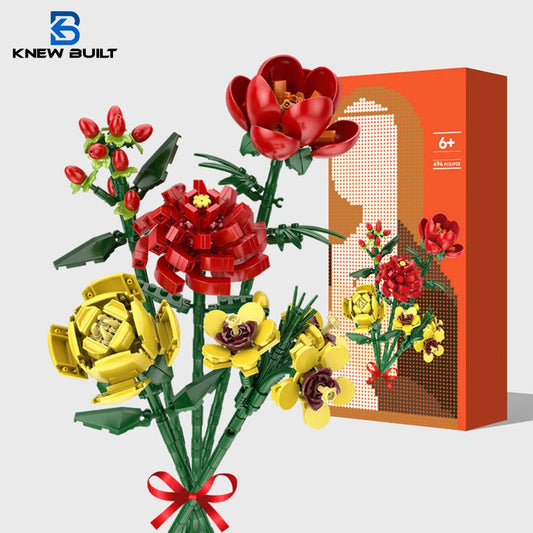 KNEW BUILT Flower Bouquet 3D Model Toy Mini Build Blocks