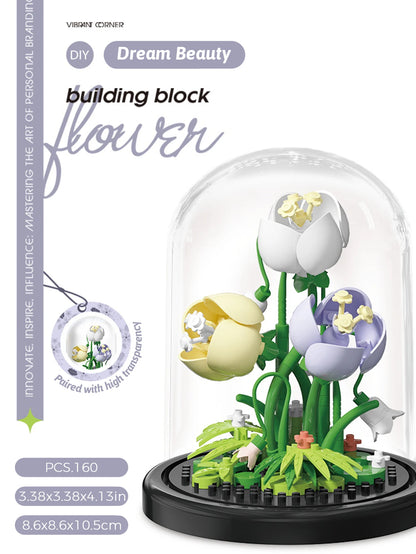 Building block flower bouquet hand gift succulent