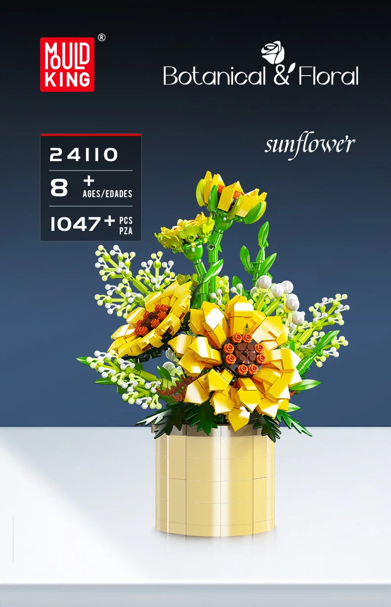 Sunflower Building Blocks Potted Plants Simulation Flower Bouquet