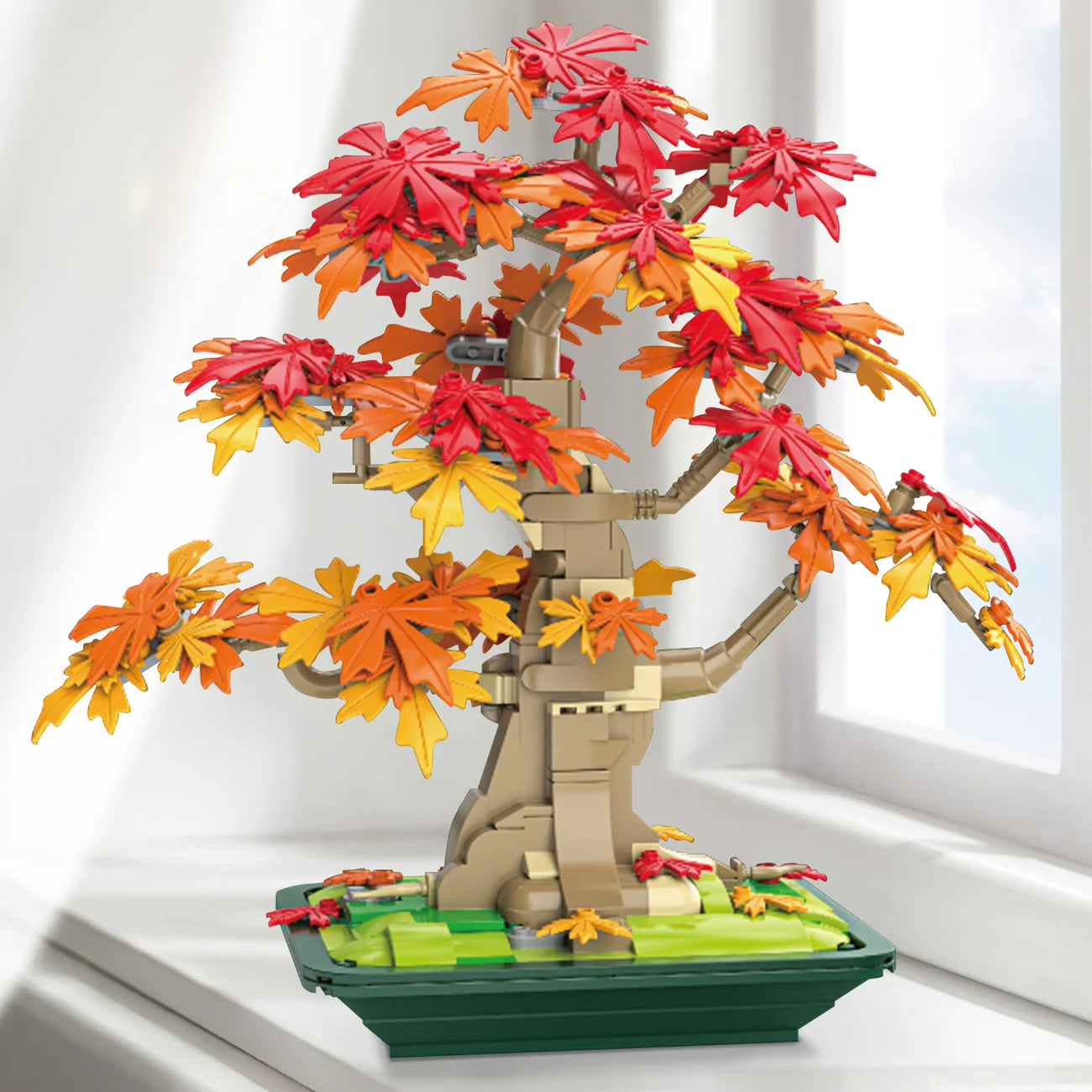Bonsai maple tree home decoration, Building blocks tree model