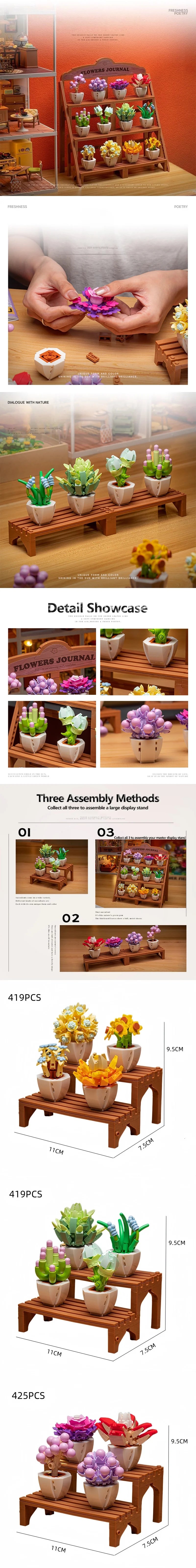 KNEW BUILT 3D Sunflower Photo Frame Building Block l