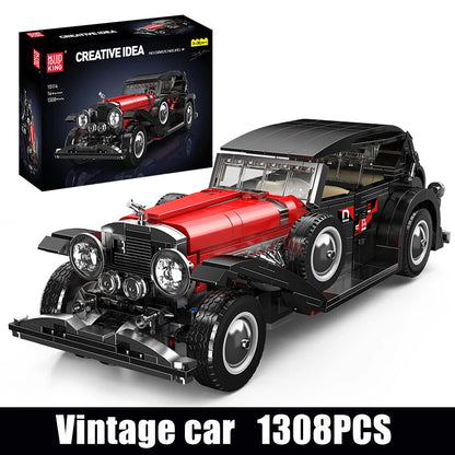 The Red Vintage Car Building Block