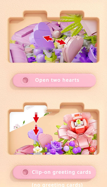 Rose Cake Flower Building Blocks