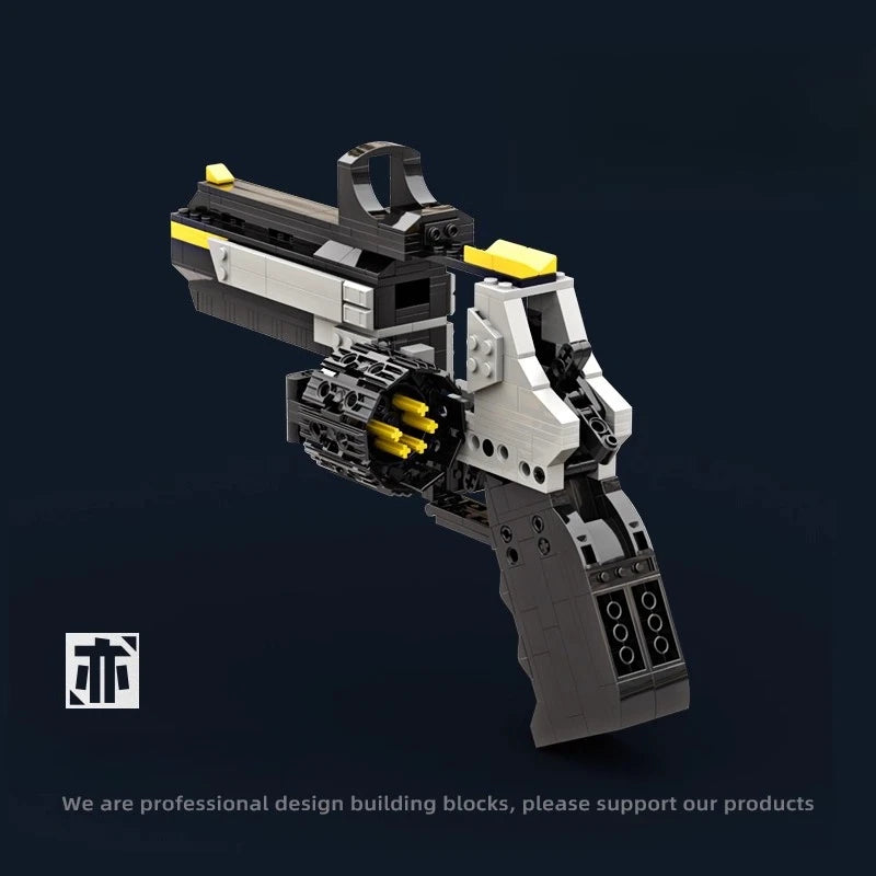 377PCS Creative revolver Building Blocks MOC Technical Capable of Firing Bullets Assemble Bricks Toy Gift For Kids