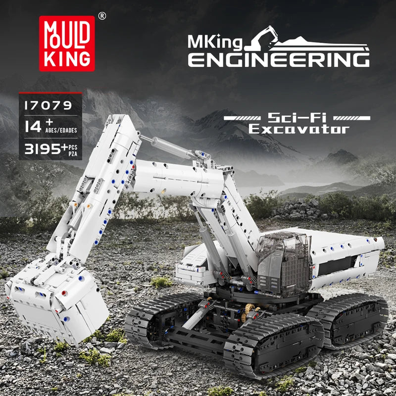 Mould King 17079 Technical Car Toys The RC Sci-Fi Excavator Building Block Enginerring Truck Brick Set Kids Christmas Gift