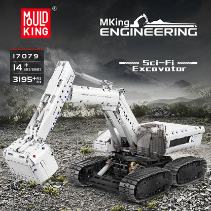 Mould King 17079 Technical Car Toys The RC Sci-Fi Excavator Building Block Enginerring Truck Brick Set Kids Christmas Gift