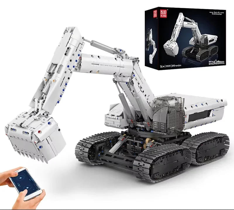 Mould King 17079 Technical Car Toys The RC Sci-Fi Excavator Building Block Enginerring Truck Brick Set Kids Christmas Gift