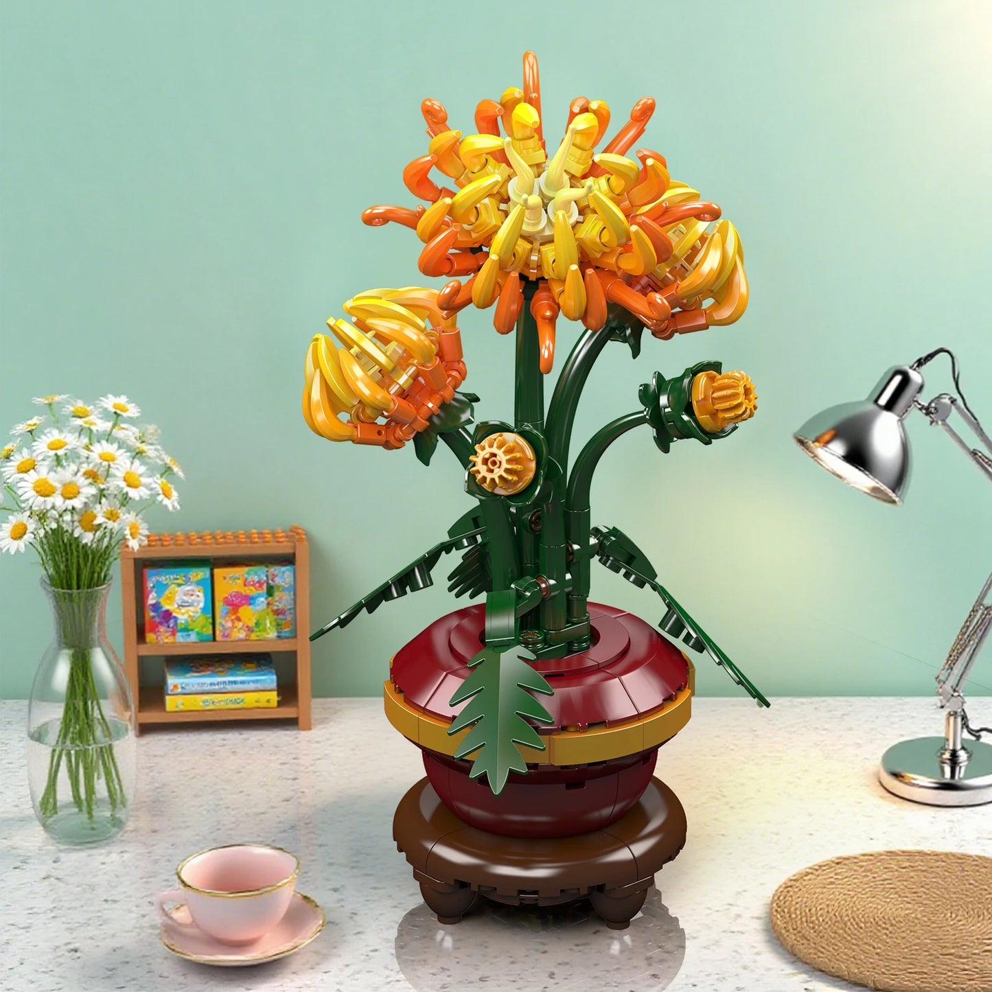 Chrysanthemum Flower Building Blocks Set