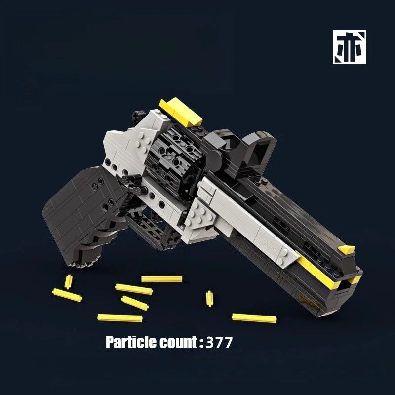377PCS Creative revolver Building Blocks MOC Technical Capable of Firing Bullets Assemble Bricks Toy Gift For Kids