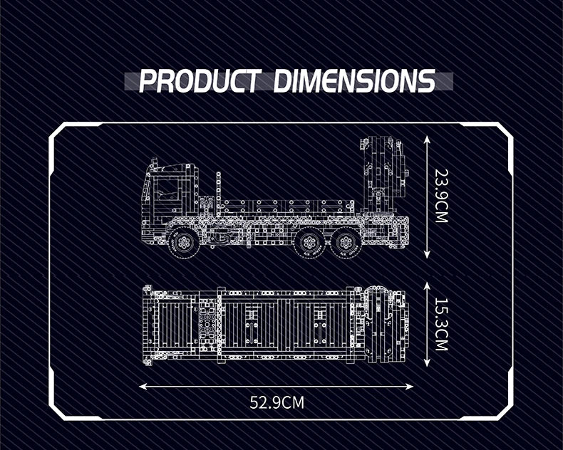 Truck with Crane Building Block Assembly Car Brick