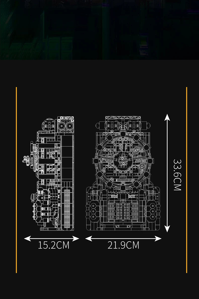 Technical Clock Toys The Motorized Engine Clock Blocks