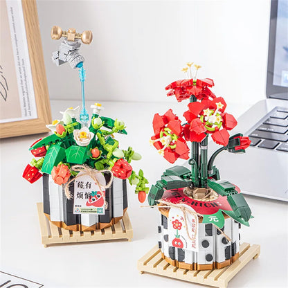 Flower Building Blocks Mini Potted Plant Bouquet