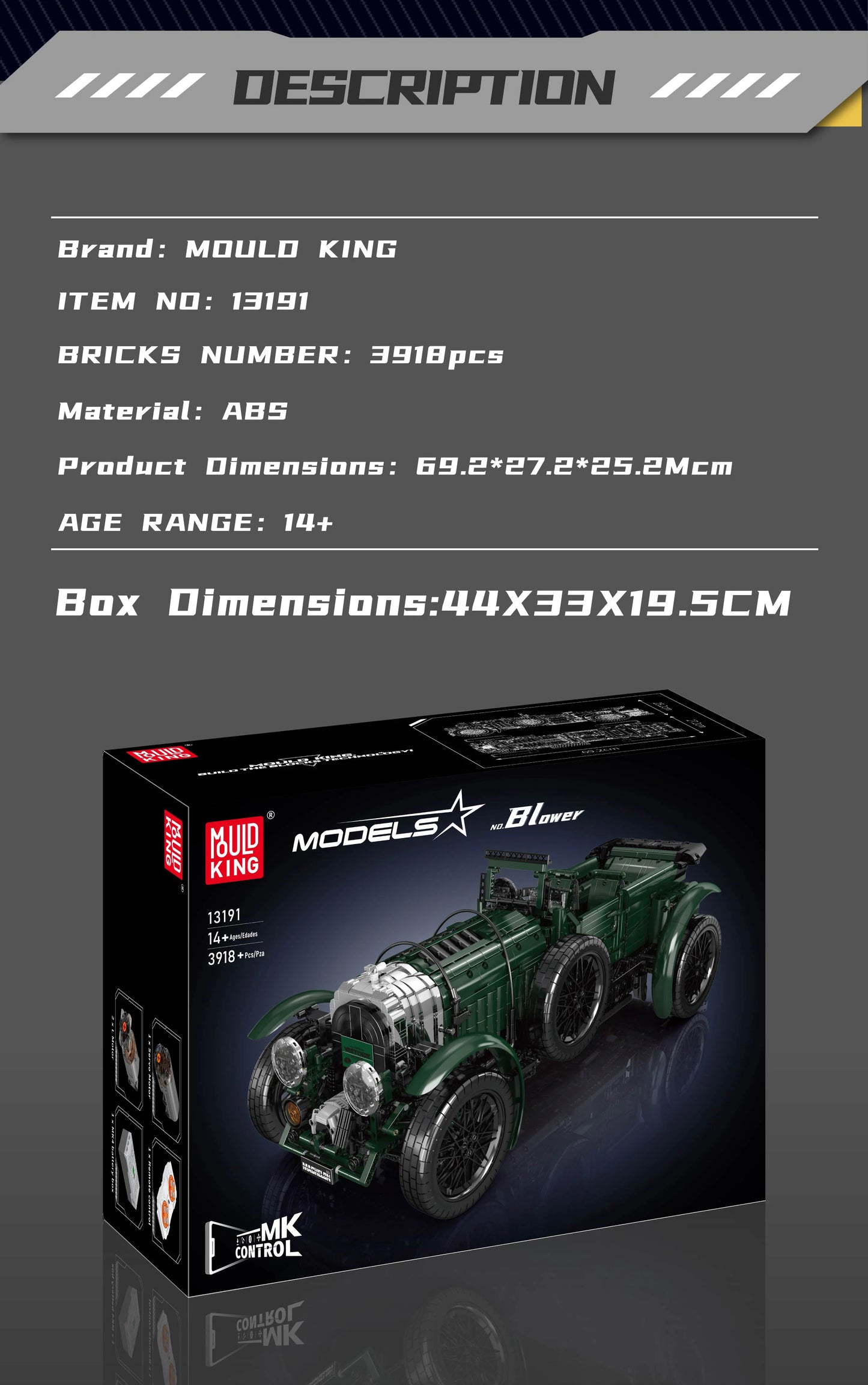 Car Building Block The Remote Control Blower Vintage Car