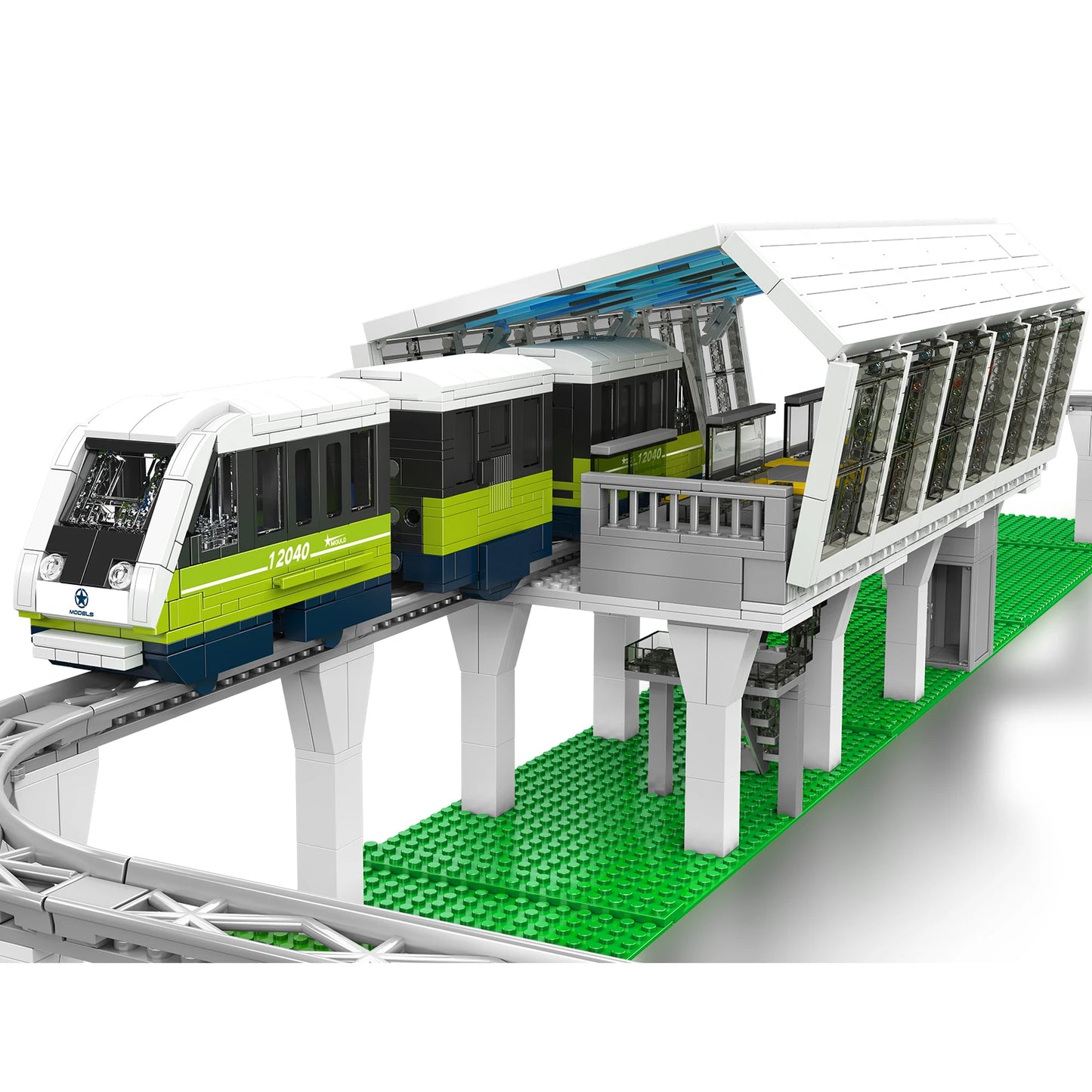 Italian Monorail Express Light Rail Train Building Blocks Set Passenger Train