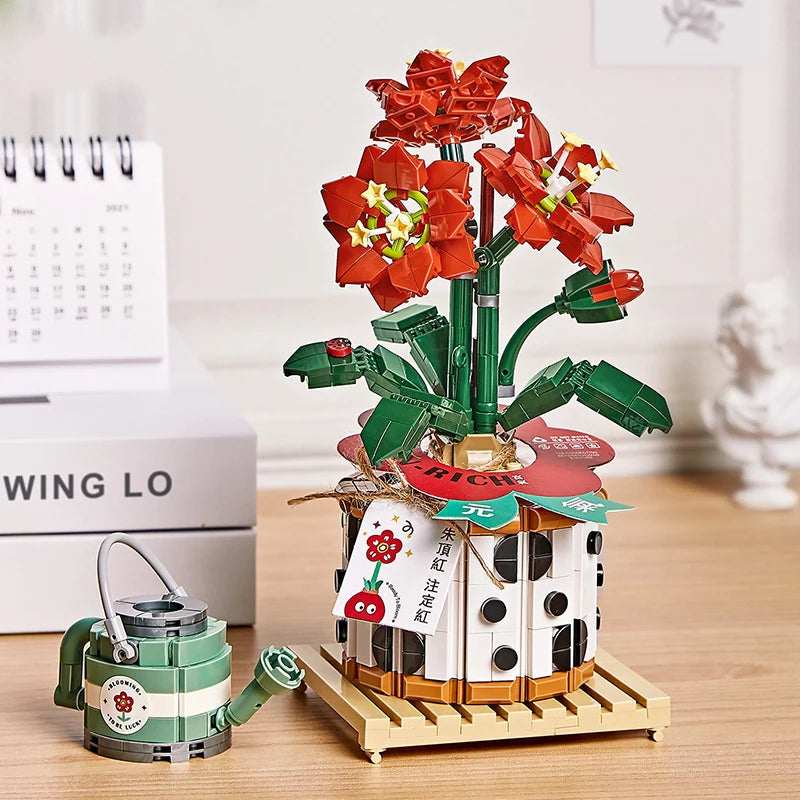 Flower Building Blocks Mini Potted Plant Bouquet