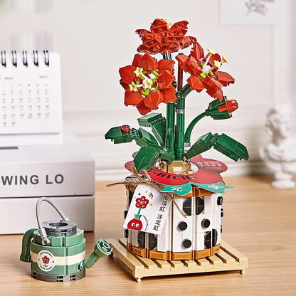 Flower Building Blocks Mini Potted Plant Bouquet