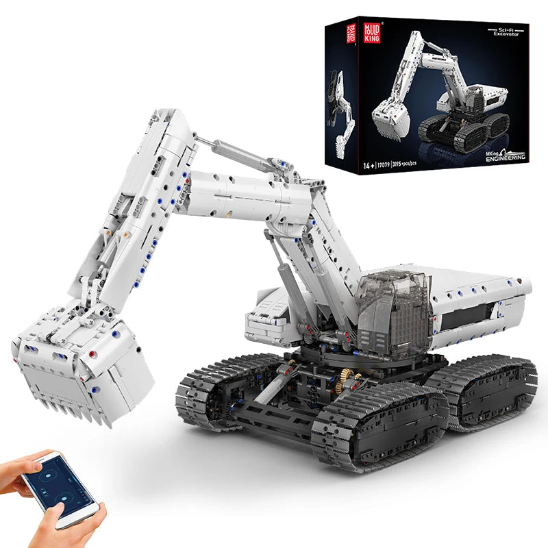 Mould King 17079 Technical Car Toys The RC Sci-Fi Excavator Building Block Enginerring Truck Brick Set Kids Christmas Gift