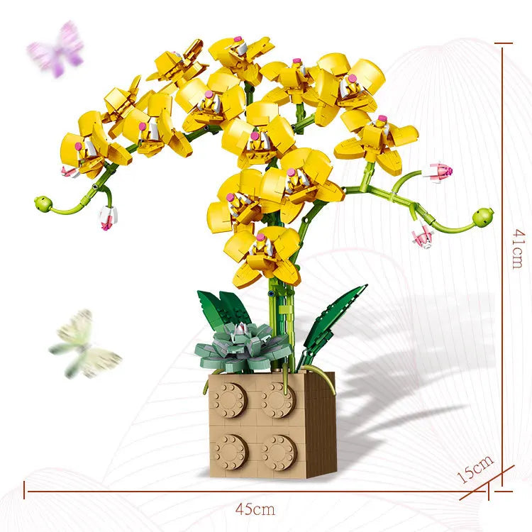 MOC Eternal Orchid Flower Building Block