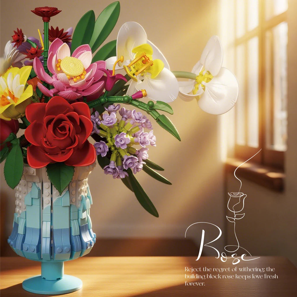 Preserved Flowers Building Blocks Rose