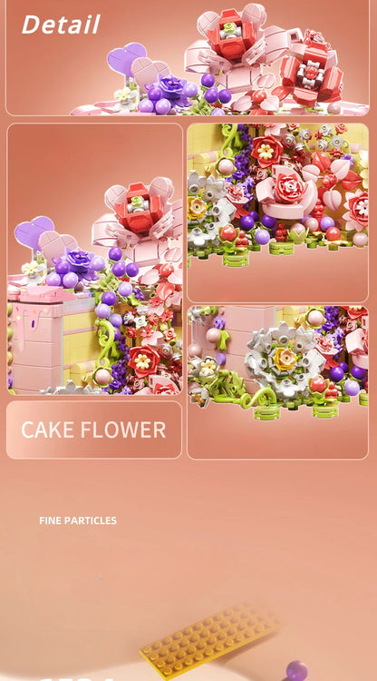 Rose Cake Flower Building Blocks