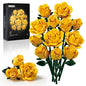 Yellow Flower Bouquet Building Set Block Roses Artificial Flowers Brick