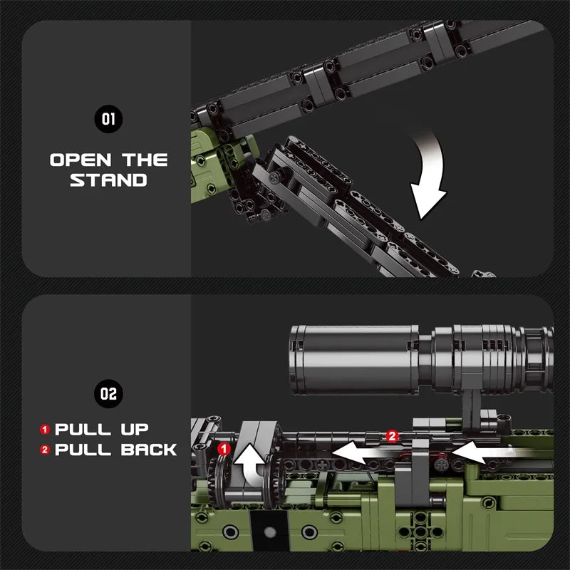 1245PCS AWM Sniper Rifle Model Building Blocks Military Weapon Super Magnum With Scope Bricks Toys Set Children's Holiday Gift