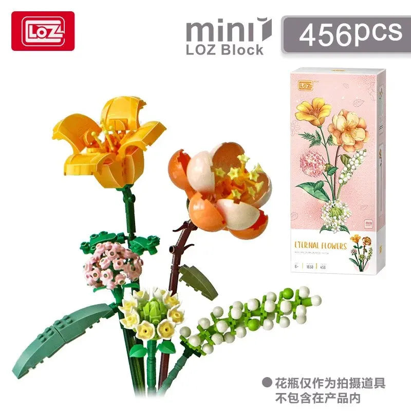 Mini Block Kids Building Toys Bricks Flowers