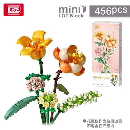 Mini Block Kids Building Toys Bricks Flowers