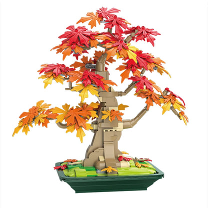 Bonsai maple tree home decoration, Building blocks tree model