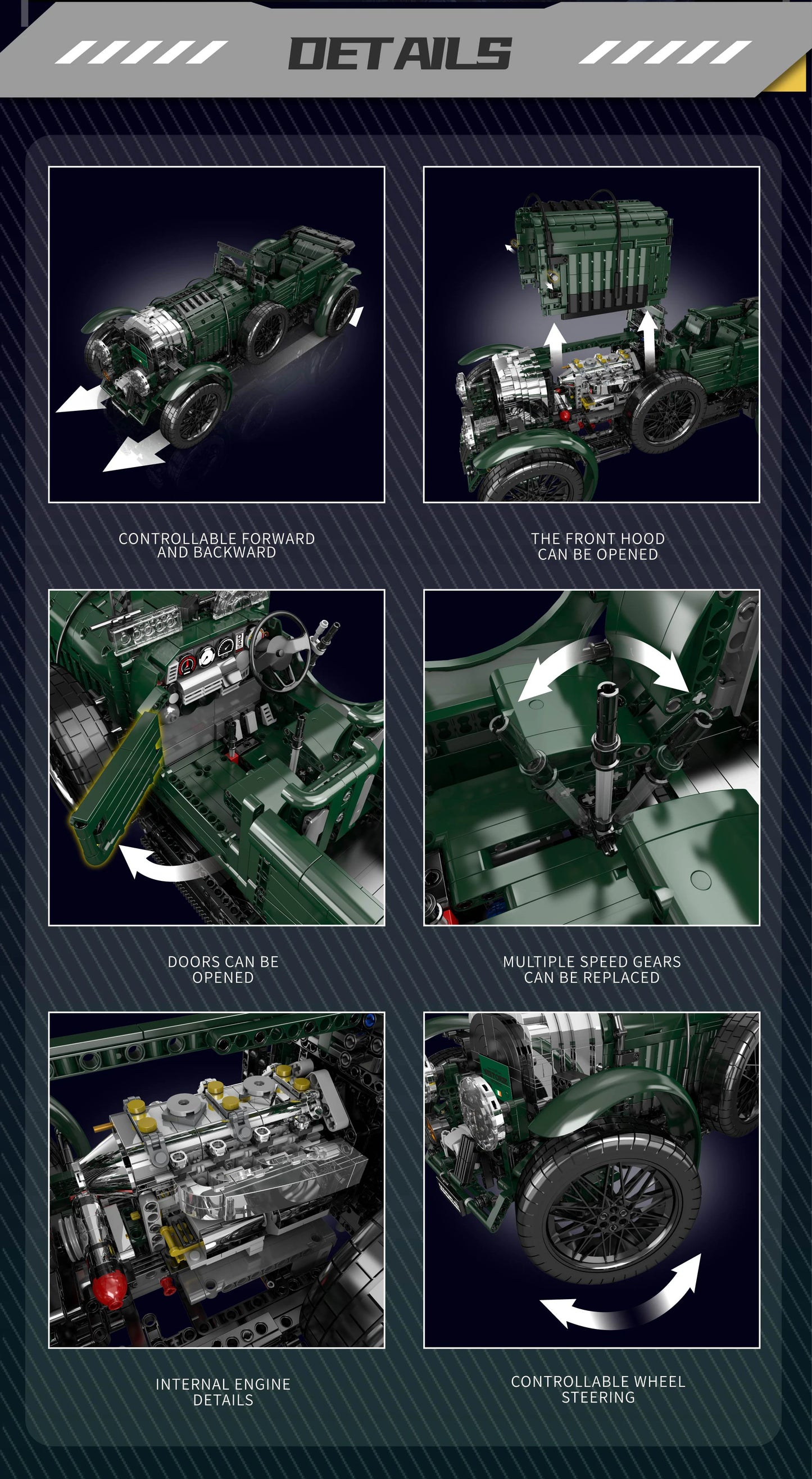 Car Building Block The Remote Control Blower Vintage Car