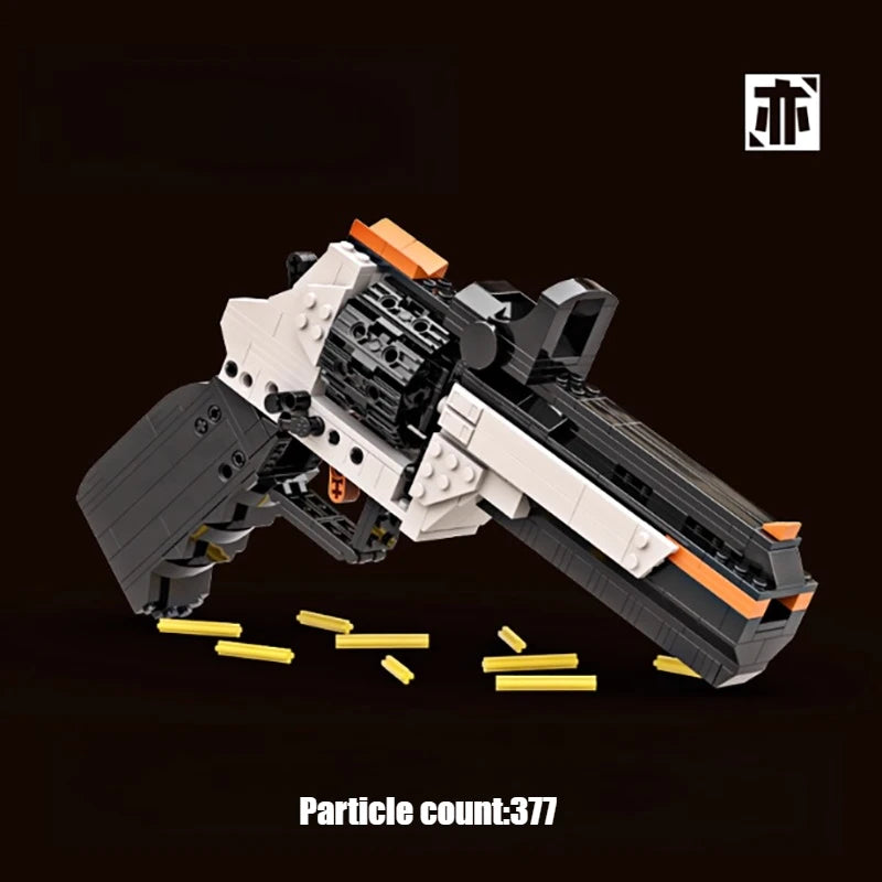 377PCS Creative revolver Building Blocks MOC Technical Capable of Firing Bullets Assemble Bricks Toy Gift For Kids