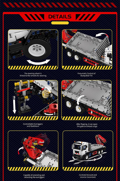 Truck with Crane Building Block Assembly Car Brick