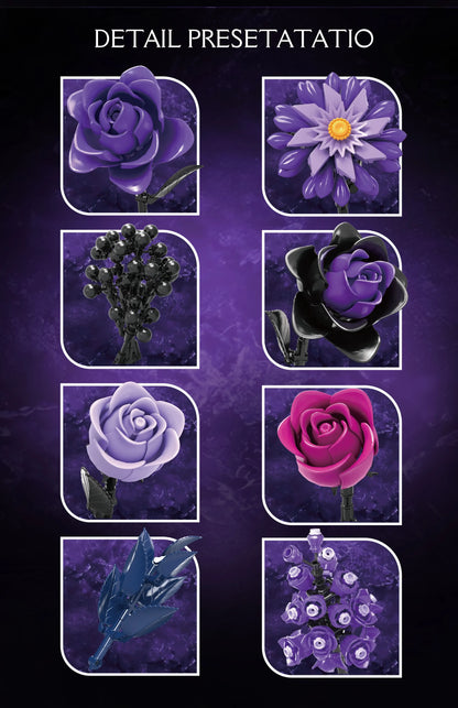 Purple Bouquet Model Bricks  Decoration