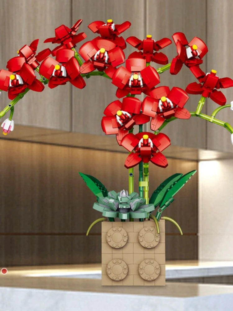 MOC Eternal Orchid Flower Building Block