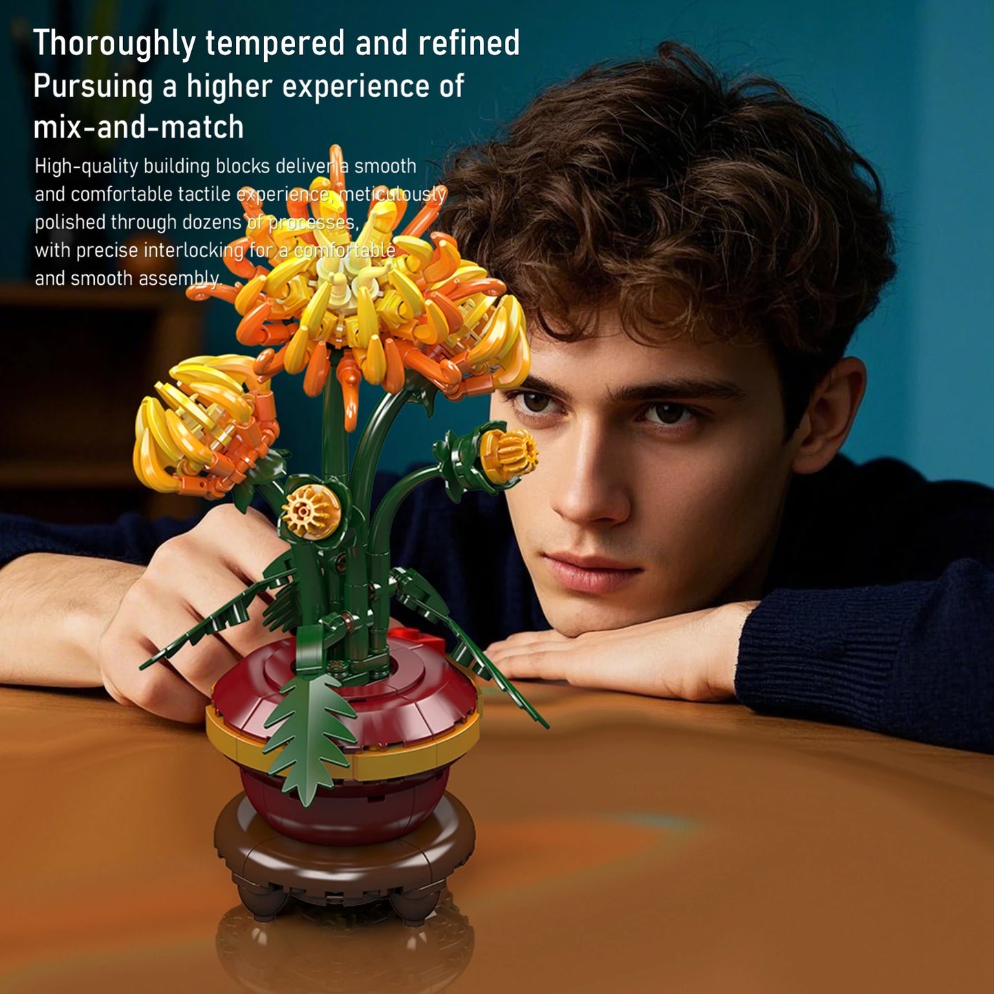 Chrysanthemum Flower Building Blocks Set