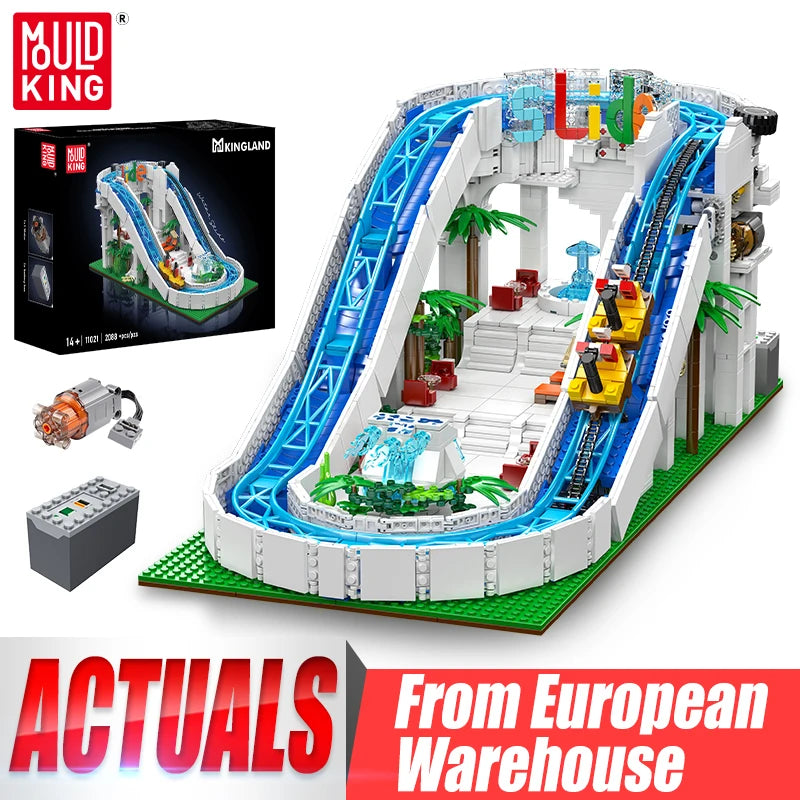 The Motorized Water Slide with Roller Coaster